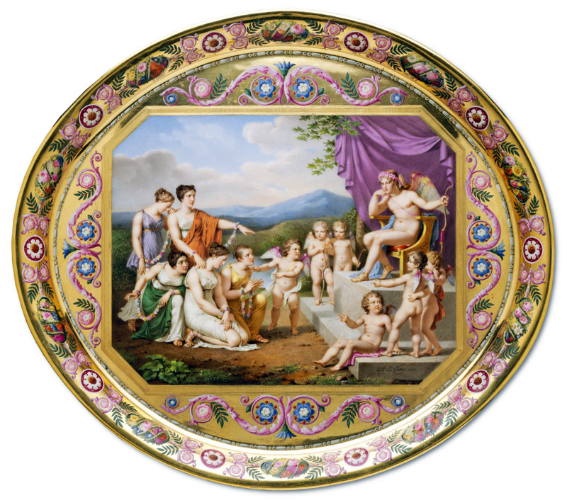 Краснофигурная греческая керамическая тарелка. Лувр.